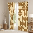 thumbnail image 3 of Manfei Mid-Century Geometric Blackout Curtains, Tan Semicircle Curtains Pack of 2 (42x84 Each), Tan Cream, 3 of 6