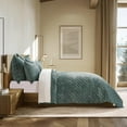 thumbnail image 3 of EVERGRACE Luxury Velvet Quilt Set Queen Size, Diamond Quilted Lightweight Velvet Comforter for All Season, Ultra Soft Oversized Bedspread Coverlet Bedding Set with 2 Pillow Shams, Dark Green, 3 of 8