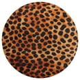 thumbnail image 3 of Leopard Print Pattern Soft Bedroom Round Area Rug, Washable Cute Nursery Circle Throw Mat, Non-Slip Contemporary Small Low Pile Floor Carpet for Dorm Bedside, 3 of 6