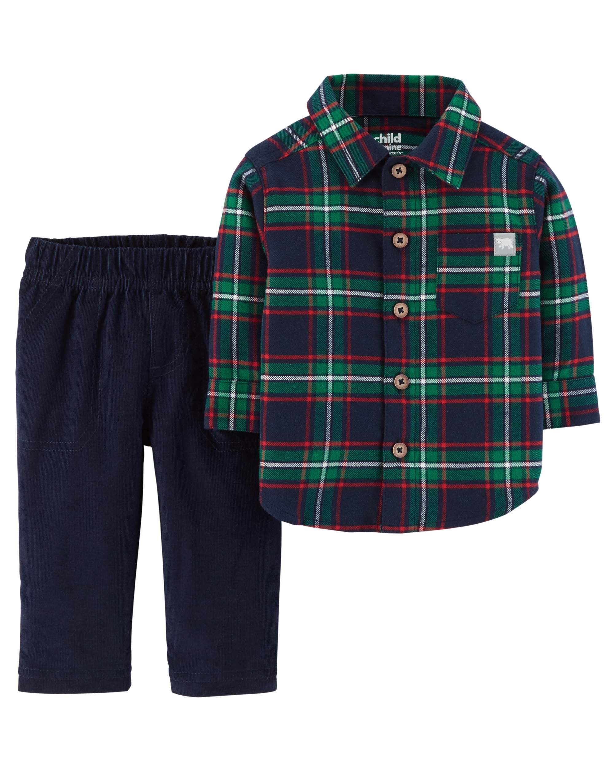 baby boy flannel outfit