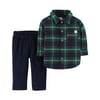Child of Mine by Carters Baby Boy Flannel Button Up & Pants, 2pc Outfit Set