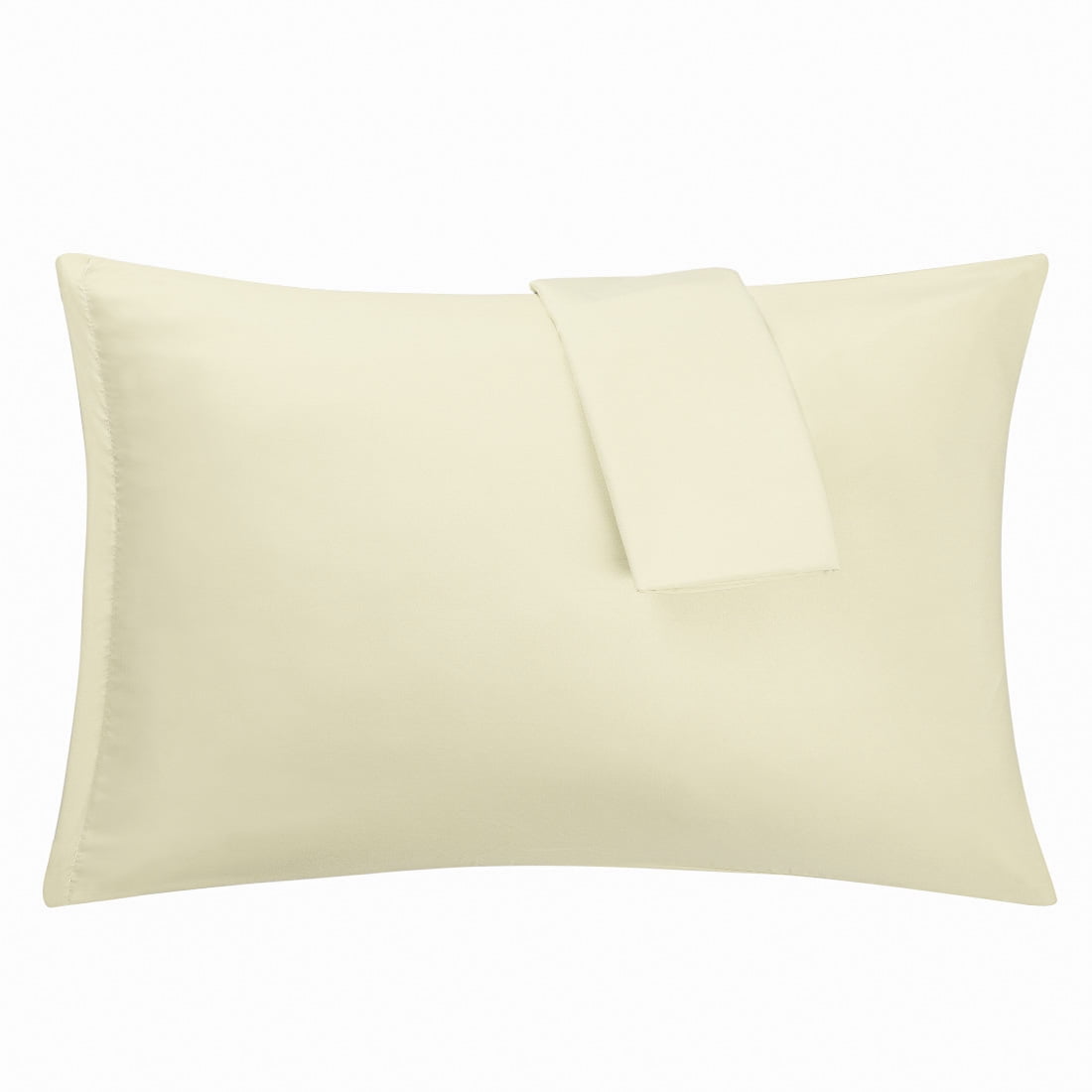 Unique Bargains 2-Piece 1800D Microfiber Solid Pillowcases Cream Queen