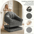 thumbnail image 4 of Renwick 2 in 1 Convertible Sofa Bed Folding Sleep Chair Bed Corduroy Couch with Armrests Bean Bag Chair for Living Room and Bedroom, Gray, 4 of 8