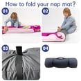 thumbnail image 5 of KAINSY Personalized Toddler Sleeping Mat for Preschool, Slumber Bag with Pillow and Blanket, Custom Name Daycare Nap Mat for Kids, Rose Red Sleep Mat for Kindergarten Girls, 5 of 8