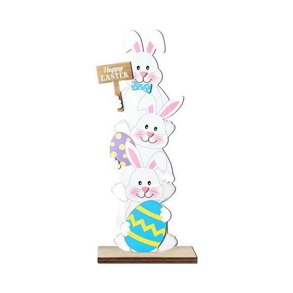 ViLaViDe 7"H Easter Wooden Tabletop Fireplace Decor Standing Sign Decor For Home Or Yard