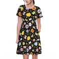 thumbnail image 1 of Bixox Robe d'Été à Manches Courtes pour Femmes Robe Ample Longueur Genou avec Poches-Fleur Papillon, 1 of 7