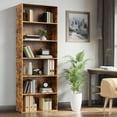 thumbnail image 6 of CONCETTA 6 Shelf Bookcase, 63 Inch Tall Floor Standing Open Bookshelf for Home Office and Living Room, Classic Rust, 6 of 7