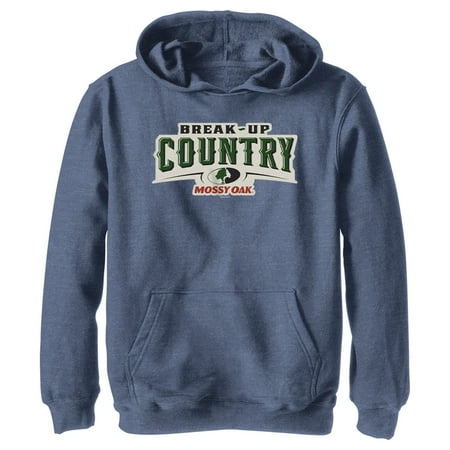Boy s Mossy Oak Break-Up Country Logo Pull Over Hoodie Navy Blue Heather Small