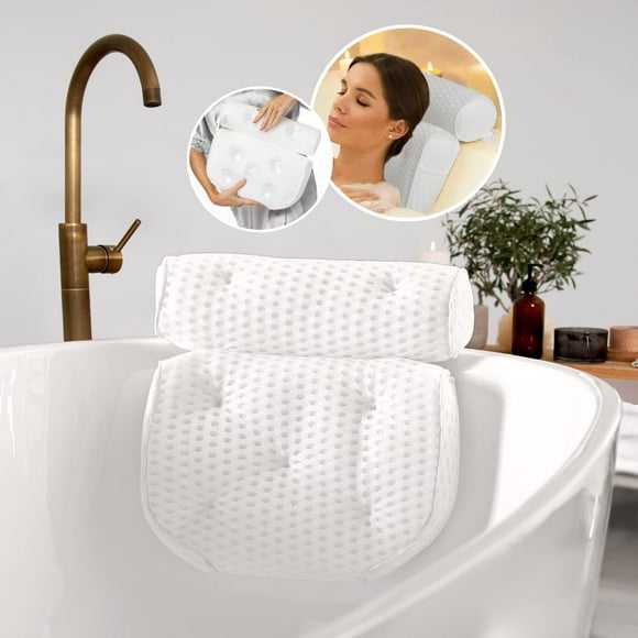 LAICAIW Bath Pillow with 7 Suction Cups | Full Body Support | All-Season Comfort | Hanging Hook Design | Quick-Drying | Luxury Bath Accessories for Bathtub, Jacuzzi, Spa and Hot Tub