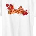 thumbnail image 3 of Barbie - Logo Red Floral Short Sleeve Graphic T-Shirt, 3 of 5