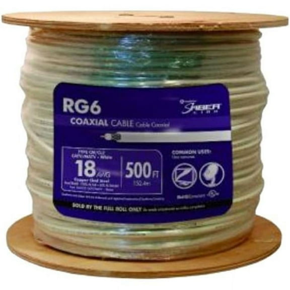 Southwire 56918345 500 ft. RG6 Coaxial Cable, White