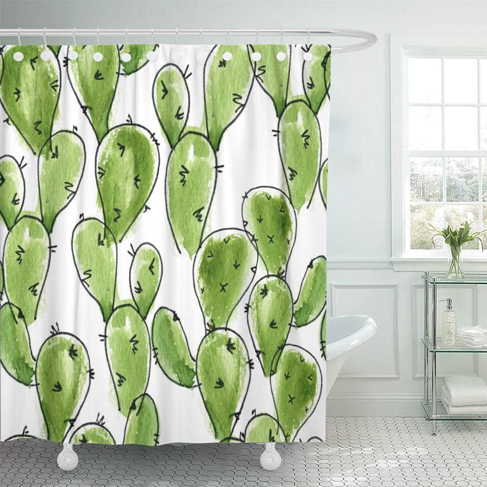 KSADK Colorful Abstract with Watercolor Cactus Vintage Nature Pattern