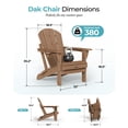thumbnail image 2 of Folding Adirondack Chair, All-Weather HDPE Fire Pit Patio Chair, Teak, 2 of 7