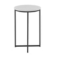 thumbnail image 6 of Walker Edison Modern Glam Round End Table, Faux White Marble and Black, 6 of 9