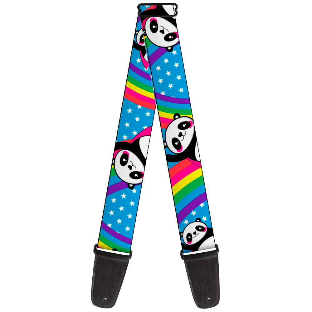 Buckle-Down Guitar Strap, Pandas Rainbows Stars, 2 Inches Wide
