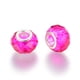thumbnail image 2 of Handmade Glass European Beads Large Hole Beads Silver Color Brass Core Magenta 14x8mm Hole: 5mm, 2 of 2