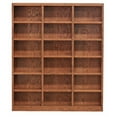 thumbnail image 2 of Concepts in Wood 18 Shelf Triple Wide Wood Bookcase, 84 inch Tall - Oak Finish, 2 of 6