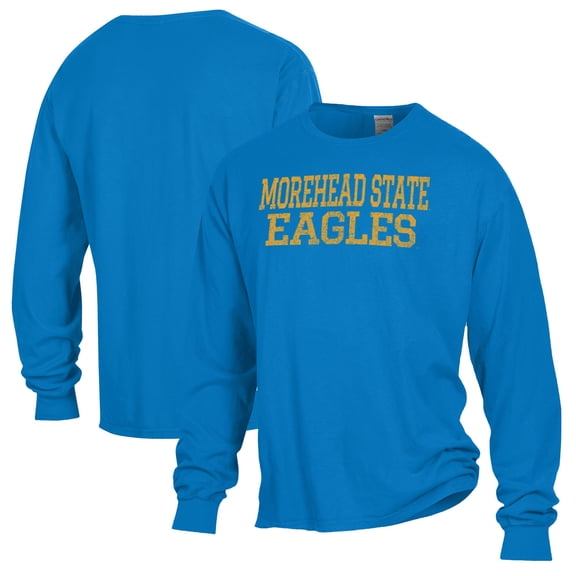 Men's ComfortWash Blue Morehead State Eagles Garment Washed Long Sleeve T-Shirt
