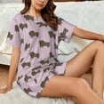 thumbnail image 4 of Rateoe Dachshund Dog Puppy for 2 Piece Short Sleeves Pajama Sets Casual Lounge Sleepwear Ladies Pjs Sets with Pocket-Large, 4 of 6