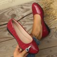 thumbnail image 2 of Women Casual Shoes Slip On Shoes Flat Loafers Casual Footwear Soft Non Slip Leather Upper Versatile Style For All Season Daily Wear ,Us Size:6.5, 2 of 6