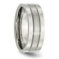 thumbnail image 4 of Chisel Stainless Steel Polished with Satin Center 8mm Grooved Band, 4 of 7