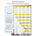 thumbnail image 2 of No Hook Cloth Fabric Shower Curtain with Snap in Liner, Yellow Grey Waterproof Shower Curtains Set with See Through Top Window, Farmhouse Watercolor Modern Geometric Bath Curtains Shower 66"x72", 2 of 6
