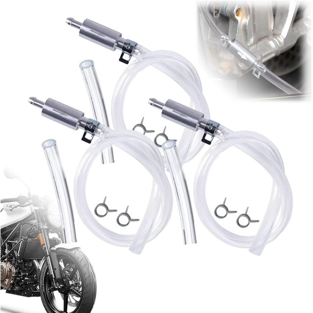 Autobriva Brake Bleeder, Universal One-Way Brake Bleeder Hose Kit with Check Valve, Brake Bleeder Hose - One Way Check Valve Tube Bleeding Tool Kit for Car Motorcyle Clutch (3pc)