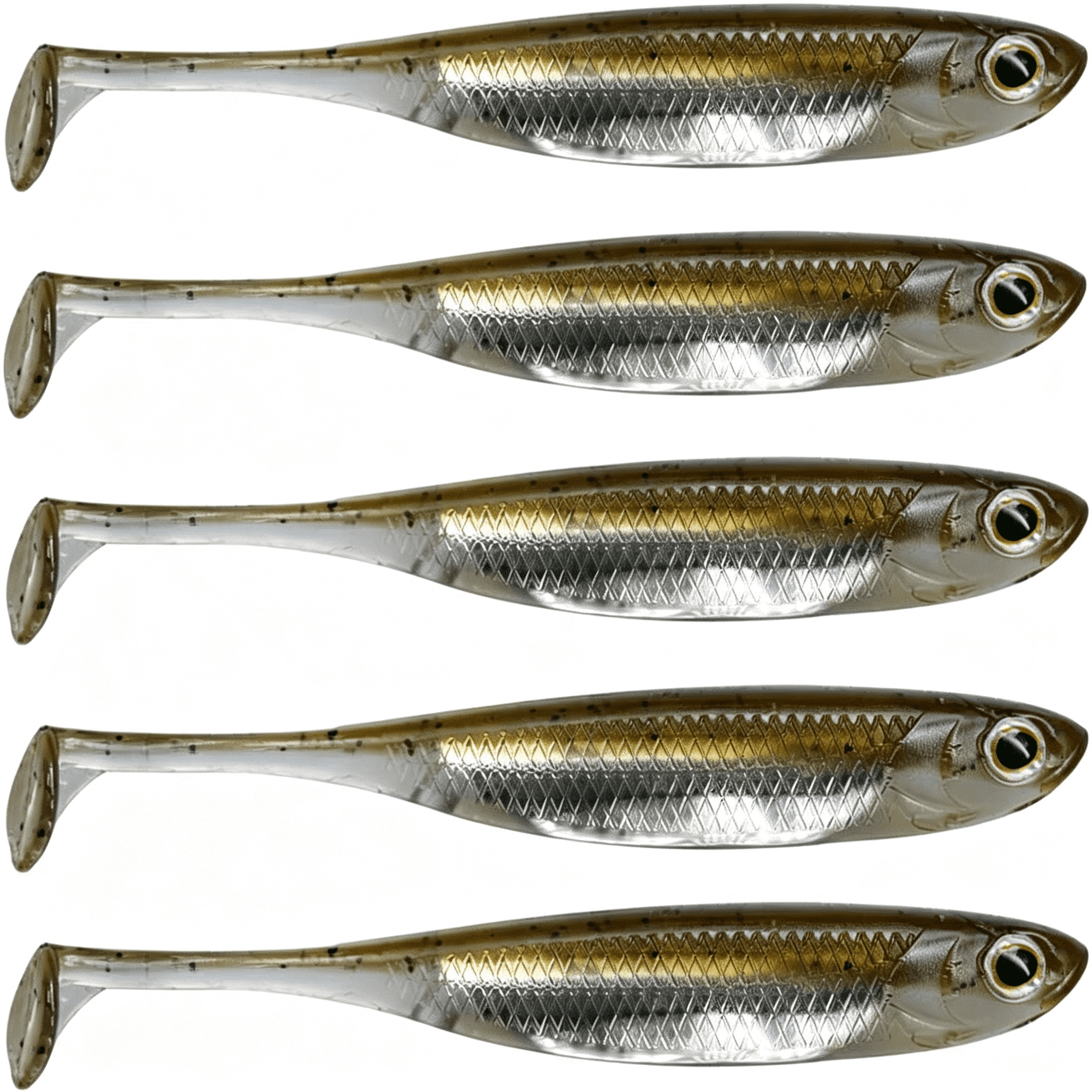 BESTSKY Soft Plastic Swimbait Paddle Tail Shad Lure Soft Bass Shad Bait Minnow Paddle Tail Swim Bait for Bass Trout Walleye Crappie – 2.75In 3.14In 3.94In 5In