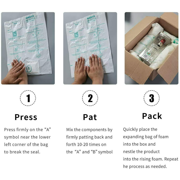 Foam Bag For Shipping, PACK of 8 Handy Foam Room Temperature Expanding Foam  Packaging Bags, Instant Pack Quick Expanding Foam - Packing and Shipping