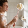 thumbnail image 4 of zhangmingg Long Handle Function Bath and Back Scrubber with Loofah for Cleaning and Exfoliation, 4 of 8