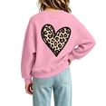 thumbnail image 4 of Rrxhxhs Girls Sweatshirt Leopard Heart Print Crew Neck Long Sleeve Loose Casual Pullover Top, 4 of 7