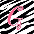thumbnail image 1 of Monogram - Zebra Stripe And Pink Foam Coasters - Set 4, Initial Letter G, 1 of 1