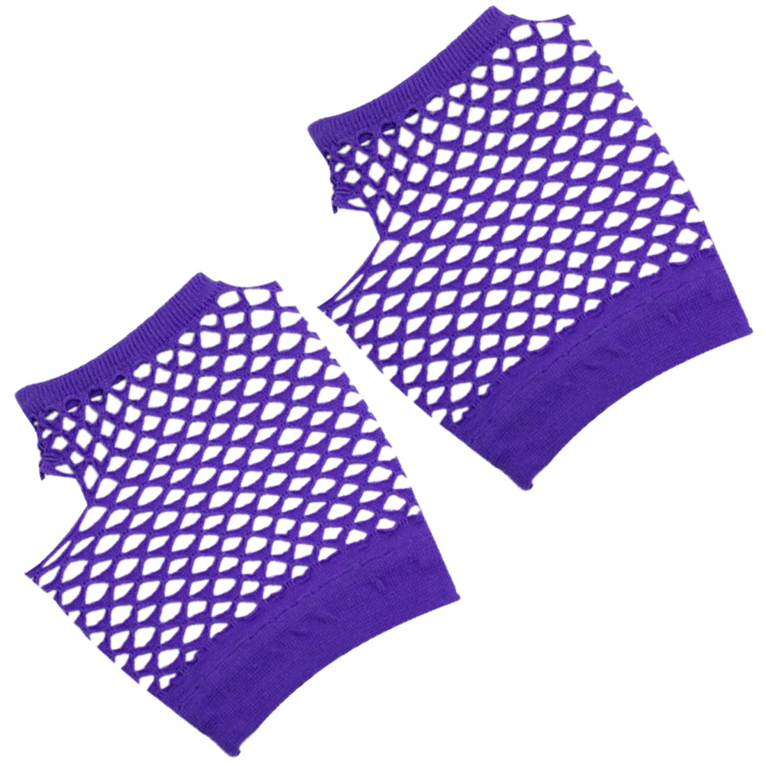 Unique Bargains 2PCS Fish Net Stretchy Short Gloves Ladies Women Fingerless Purple Unique Bargains 2PCS Fish Net Stretchy Short Gloves Ladies Women Fingerless Purple