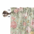 thumbnail image 5 of Living Room Curtains 72 Inches length, Pink Flowers Window Treatment Curtain Drapes, Green Country Botanical Floral Leaves Light Filtering Drapes for Bedroom Laundry Room, 52"x72", 2 Panels, 5 of 7