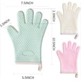 thumbnail image 4 of HEETLY Silicone Oven Mitts Heat Resistant 450 Degrees with Waterproof & Non-Slip Oven Gloves with Fingers, Silicone Oven Gloves Kitchen Mittens for Baking Cooking Barbecue, 4 of 6