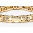 thumbnail image 3 of Silver Shop Men's 14K Yellow Gold Finish Round Cut Cubic Zirconia Tennis Bracelet, 3 of 4