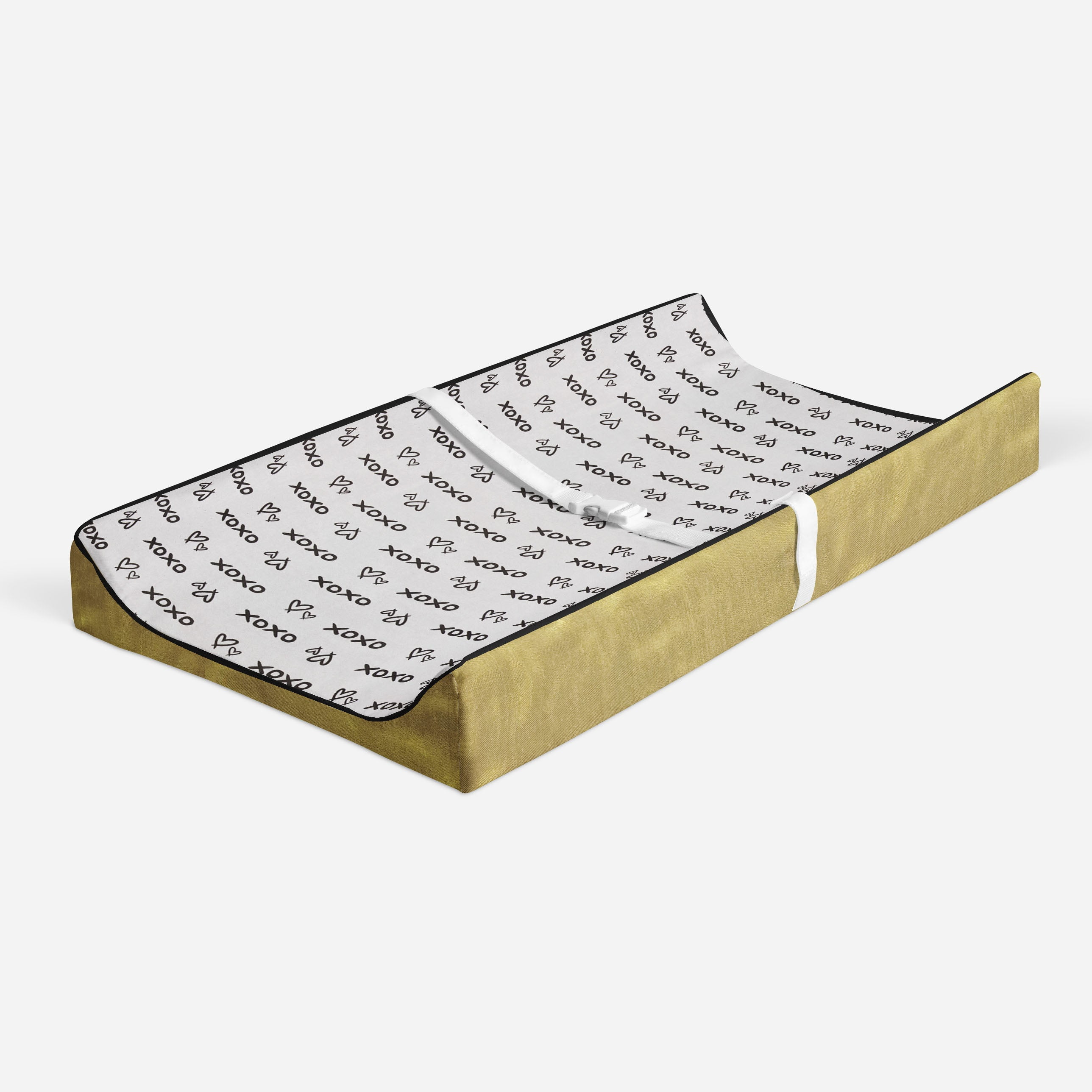 Bacati - Love Aztec Black/Gold Neutral Quilted Changing Pad Cover