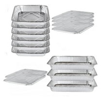 Disposable Chafing Dish Buffet Set Food Warming Trays Replacement - 3 Water Food Warmer Pans - 6 Pans - 6 Lids - Buffet Set Trays Food Warmers for Parties & Events