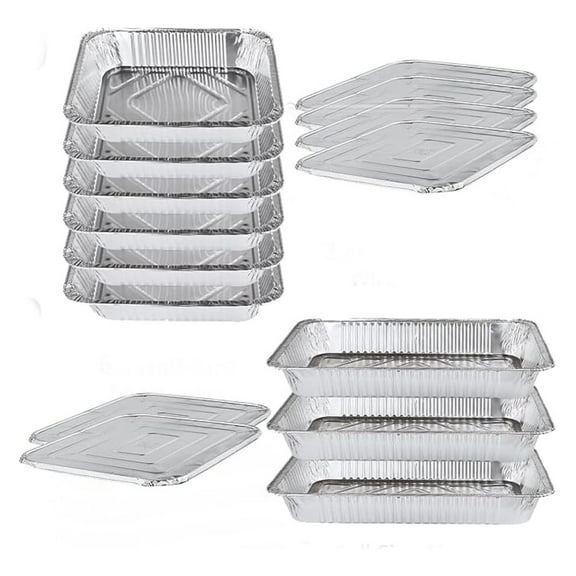 Disposable Chafing Dish Buffet Set Food Warming Trays Replacement - 3 Water Food Warmer Pans - 6 Pans - 6 Lids - Buffet Set Trays Food Warmers for Parties & Events