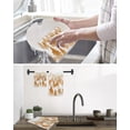 thumbnail image 5 of Burnt Orange Forest Kitchen Dish Towels for Drying Dishes Set of 2, Contemporary Silhouette Abstract Art Waffle Weave Microfiber Hand Tea Bathroom Towels Quick Dry & Absorbent Towel 12x12, 5 of 7