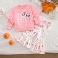 thumbnail image 2 of TOWED22 Toddler Baby Girl Outfits Little Girls Fall Winter Clothes Sweatshirt Set,White,6-12 M, 2 of 5