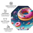 thumbnail image 3 of Naloa Starry Sky Colorful Donut Leather Coasters for Drinks, Durable Drink Coasters 4 Set for Tabletop Protection, Luxurious Home Décor and Housewarming Gift ( {designName})Octagon, 3 of 6