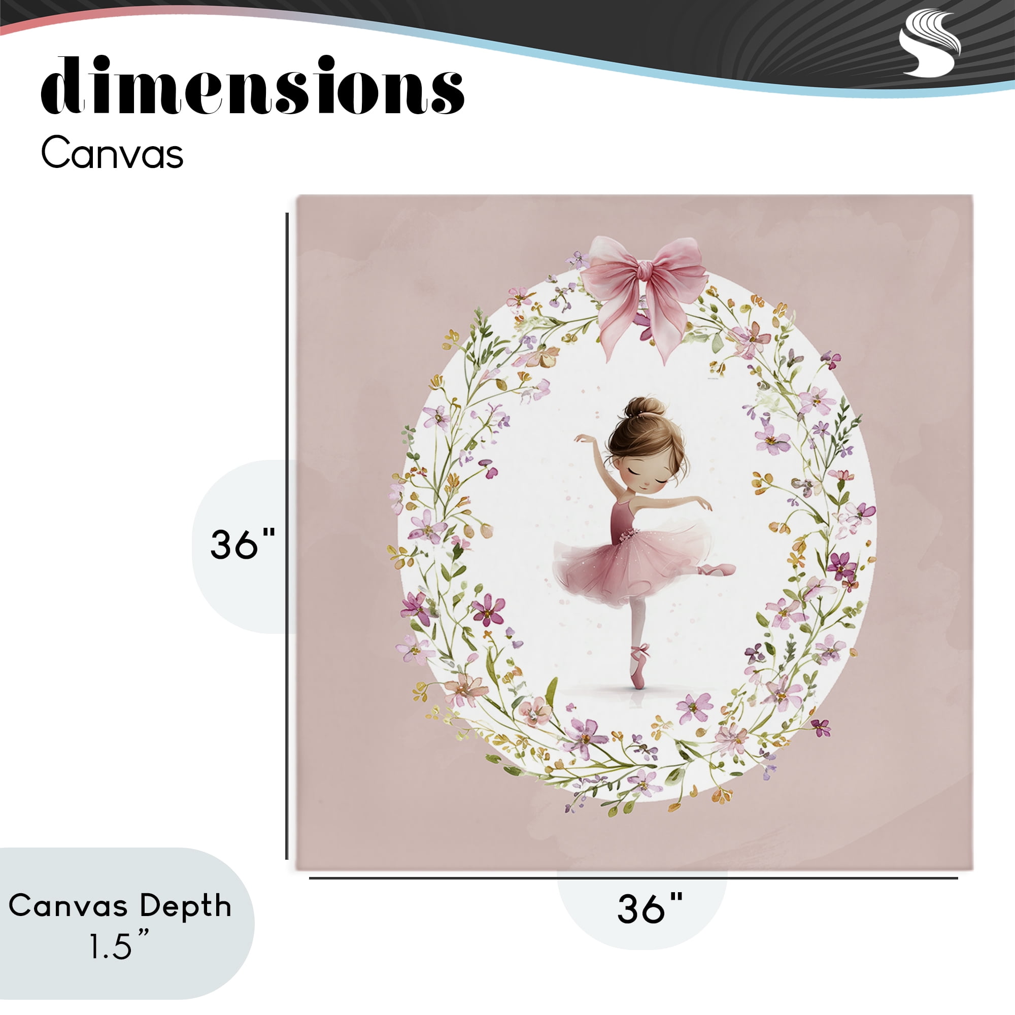 Stupell Industries Ballet Dancing Princess Canvas Wall Art, design by Christine Simpson Art
