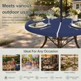 thumbnail image 6 of Round Outdoor Tablecloth with Umbrella Hole and Zipper, Navy Blue Tablecloth with Elastic Waterproof, Modern Solid Color Blue Cosatal Patio Table Covers for 45" - 54" Picnic Pool Tables, 6 of 9