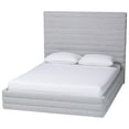 thumbnail image 3 of Baxton Studio Cadmus Gray Channel-Tufted Fabric King Size 4-Piece Bedroom Set, 3 of 6