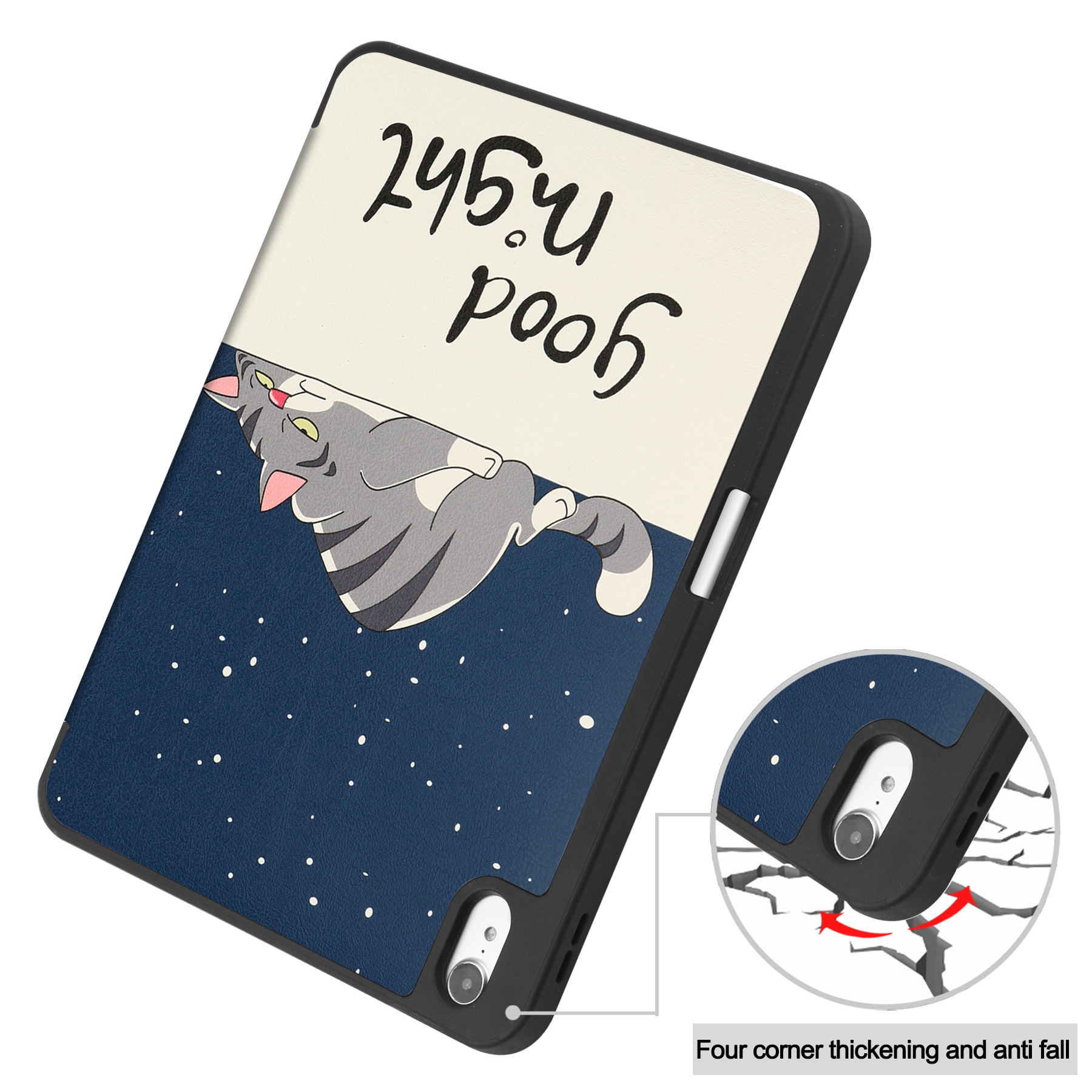 iPad 10.9 Case, iPad 10th Generation Case, iPad 2022 Case 10.9" Tri-fold - Alltyech Multi Angle Stand Auto Sleep Wake Protective with Pencil Holder Case Cover for Apple iPad 10.9" 2022 - Cat