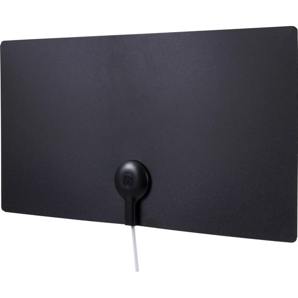 GE Antena de TV Interior Ultra Edge, Negro, Blanco, 4K 1080P VHF UHF, Antena de Largo Alcance, Digit