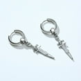 thumbnail image 5 of COOL SINGLE SILVER STAINLESS STEEL HOOP DAGGER EARRING, 5 of 33