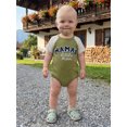 thumbnail image 5 of BemeyourBBs Newborn Baby Boy Summer Clothes Baby Boys Mama's Little Man Outfit Waffled Bubble Romper Casual Letter Embroidery Crew Neck Raglan Short Sleeve Bodysuit Jumpsuit, 5 of 9