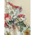 thumbnail image 6 of Qiylii Baby Girls Jumpsuit, Multi-color Floral Printed Pattern Strap One-piece Romper Bodysuit, 6 of 9